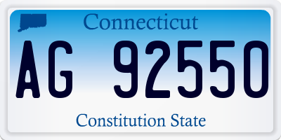 CT license plate AG92550