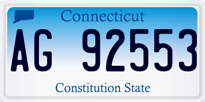 CT license plate AG92553