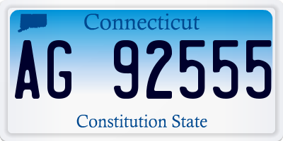 CT license plate AG92555