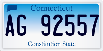 CT license plate AG92557