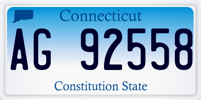 CT license plate AG92558
