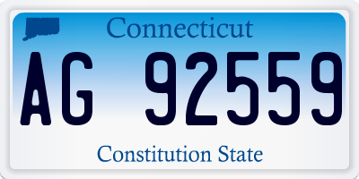 CT license plate AG92559