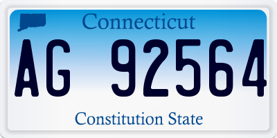 CT license plate AG92564