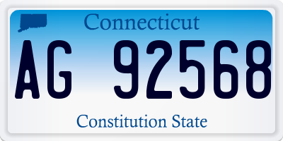 CT license plate AG92568