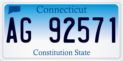 CT license plate AG92571