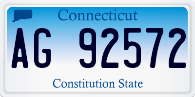 CT license plate AG92572