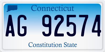 CT license plate AG92574
