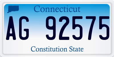 CT license plate AG92575