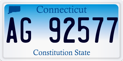 CT license plate AG92577