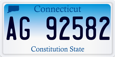 CT license plate AG92582