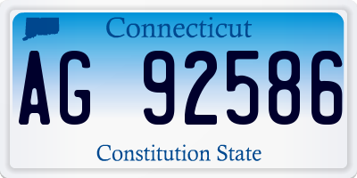 CT license plate AG92586
