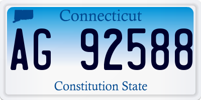 CT license plate AG92588