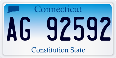CT license plate AG92592