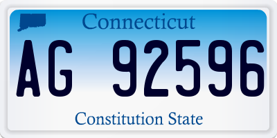CT license plate AG92596