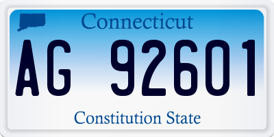 CT license plate AG92601