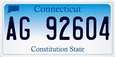 CT license plate AG92604