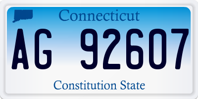 CT license plate AG92607