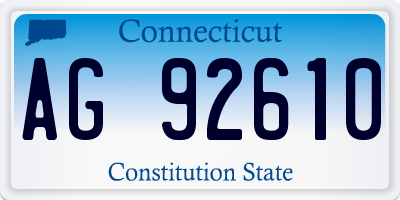 CT license plate AG92610