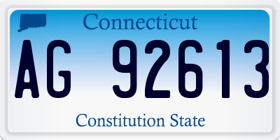 CT license plate AG92613