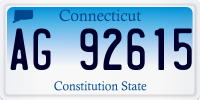 CT license plate AG92615