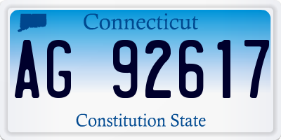 CT license plate AG92617