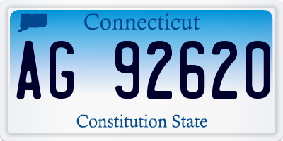CT license plate AG92620