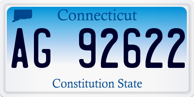 CT license plate AG92622