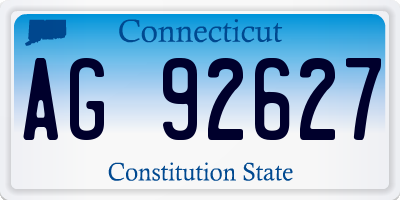 CT license plate AG92627