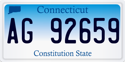 CT license plate AG92659