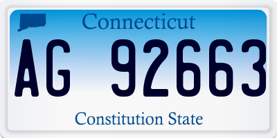 CT license plate AG92663
