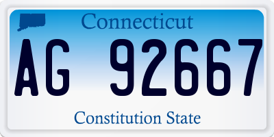CT license plate AG92667