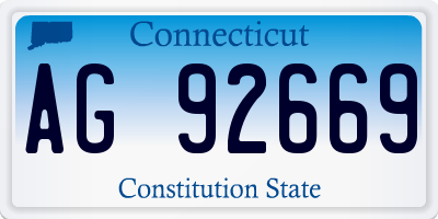CT license plate AG92669
