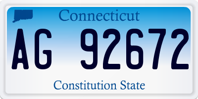 CT license plate AG92672