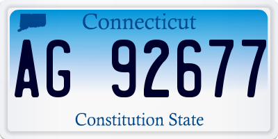 CT license plate AG92677