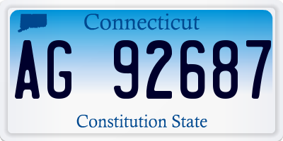 CT license plate AG92687