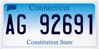 CT license plate AG92691