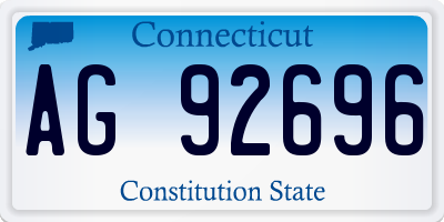 CT license plate AG92696