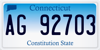 CT license plate AG92703