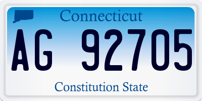 CT license plate AG92705