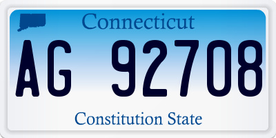 CT license plate AG92708