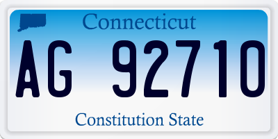 CT license plate AG92710