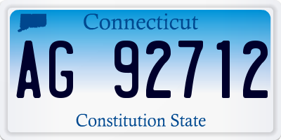 CT license plate AG92712
