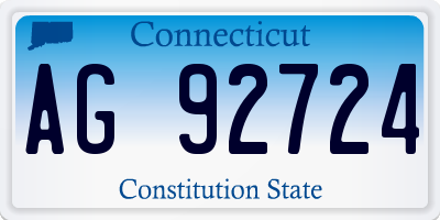 CT license plate AG92724