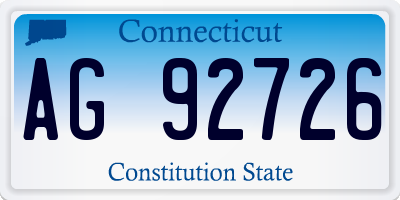CT license plate AG92726