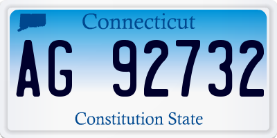 CT license plate AG92732