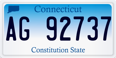 CT license plate AG92737