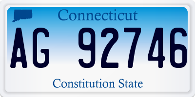 CT license plate AG92746