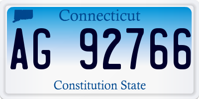 CT license plate AG92766