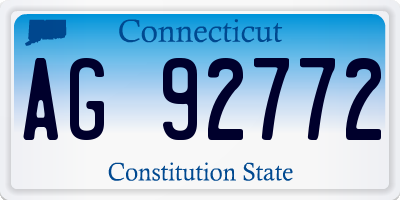 CT license plate AG92772