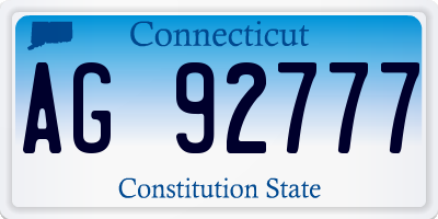 CT license plate AG92777